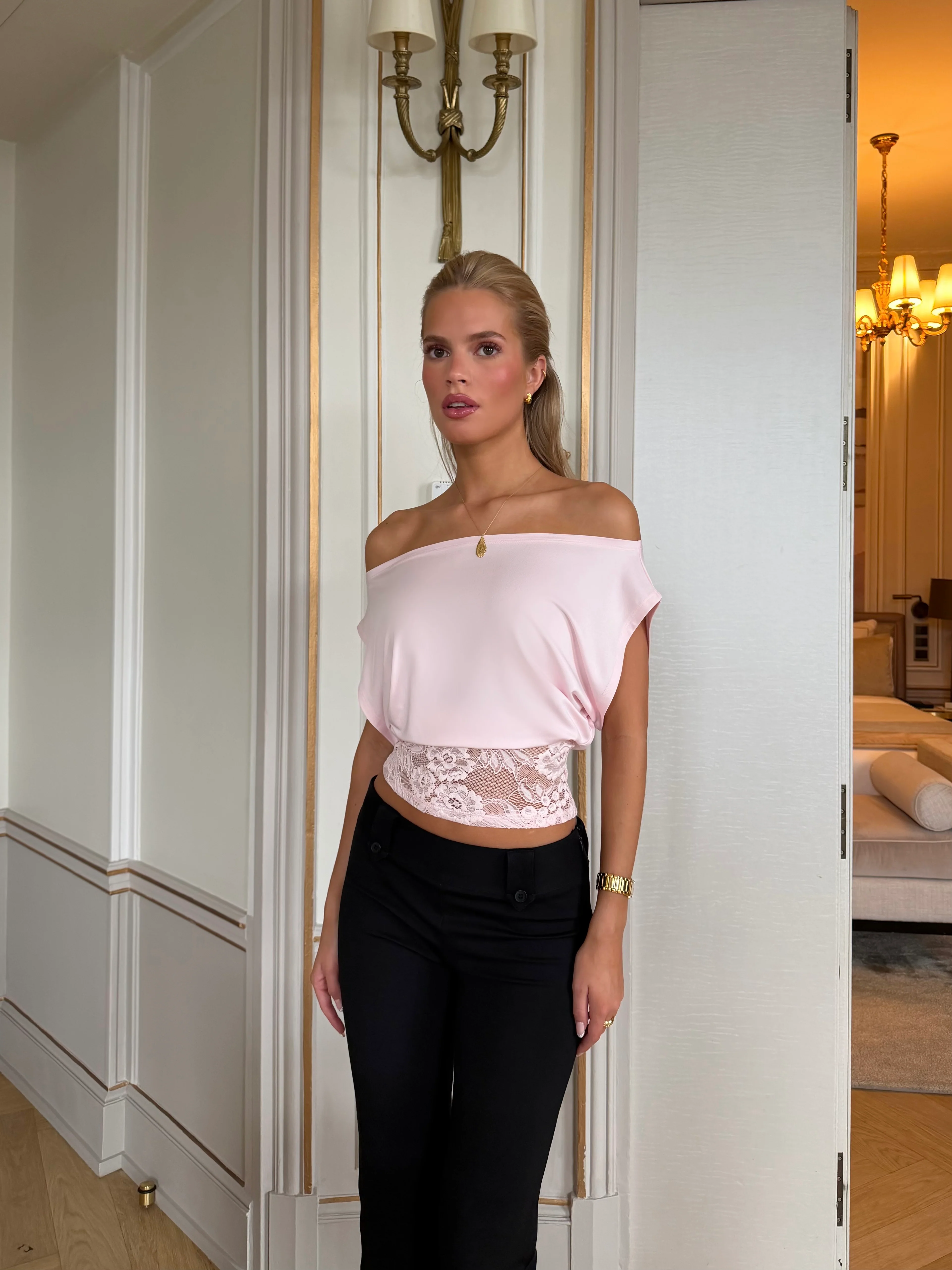 Hera basic lace top - pink - Image 2