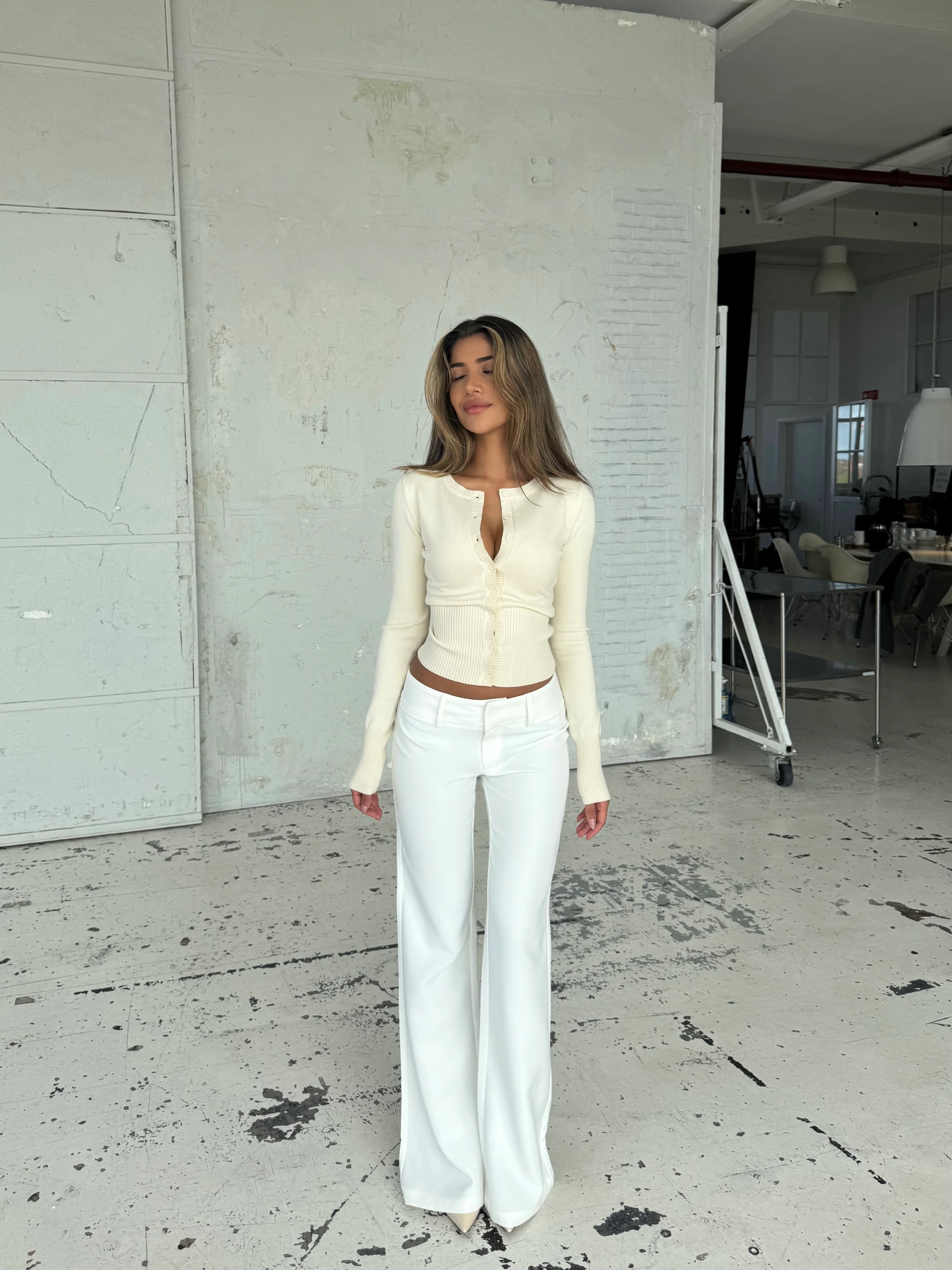 Knit Cardigan - cream - Image 4