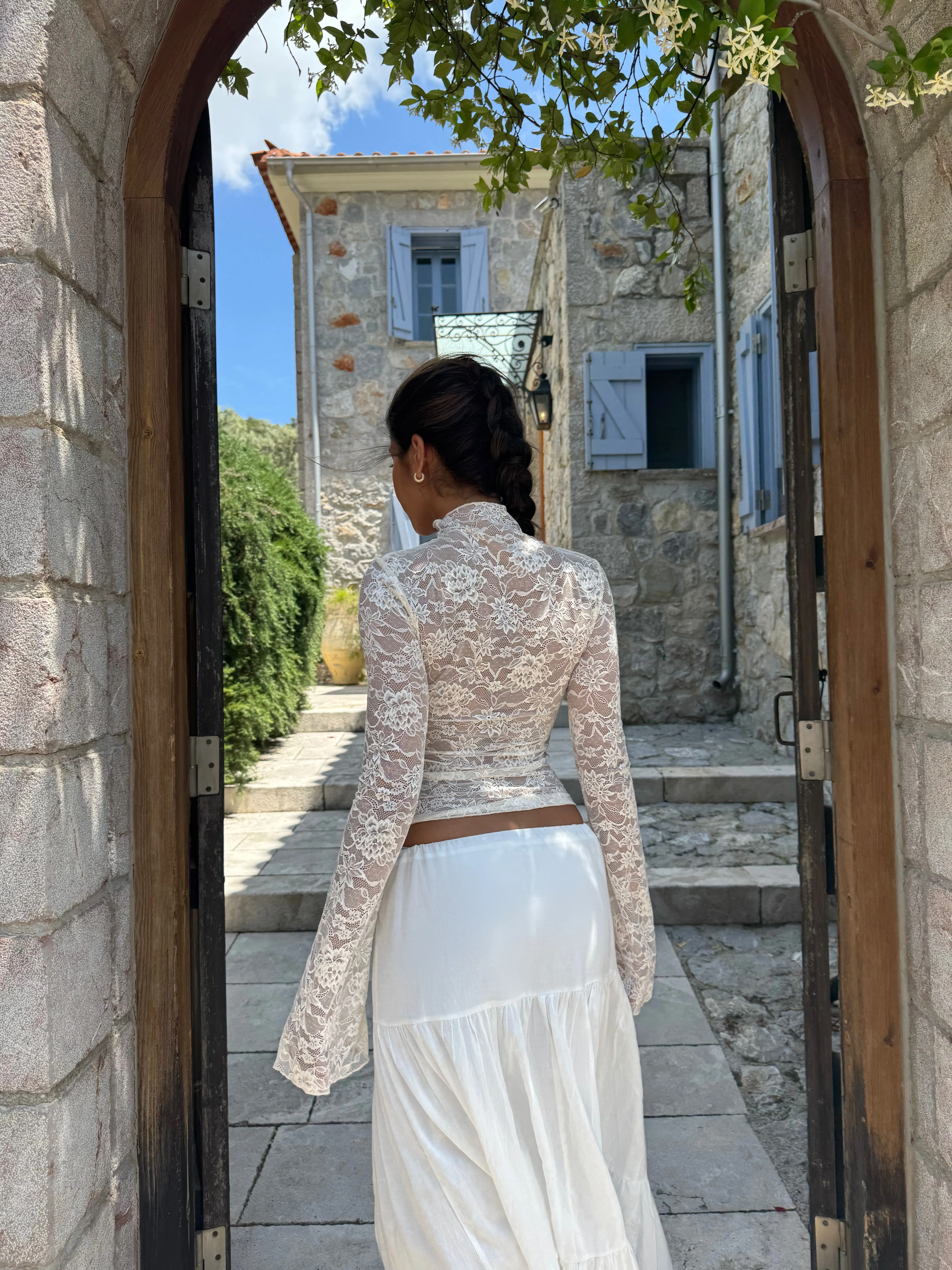 Lenia lace top - cream - Image 2