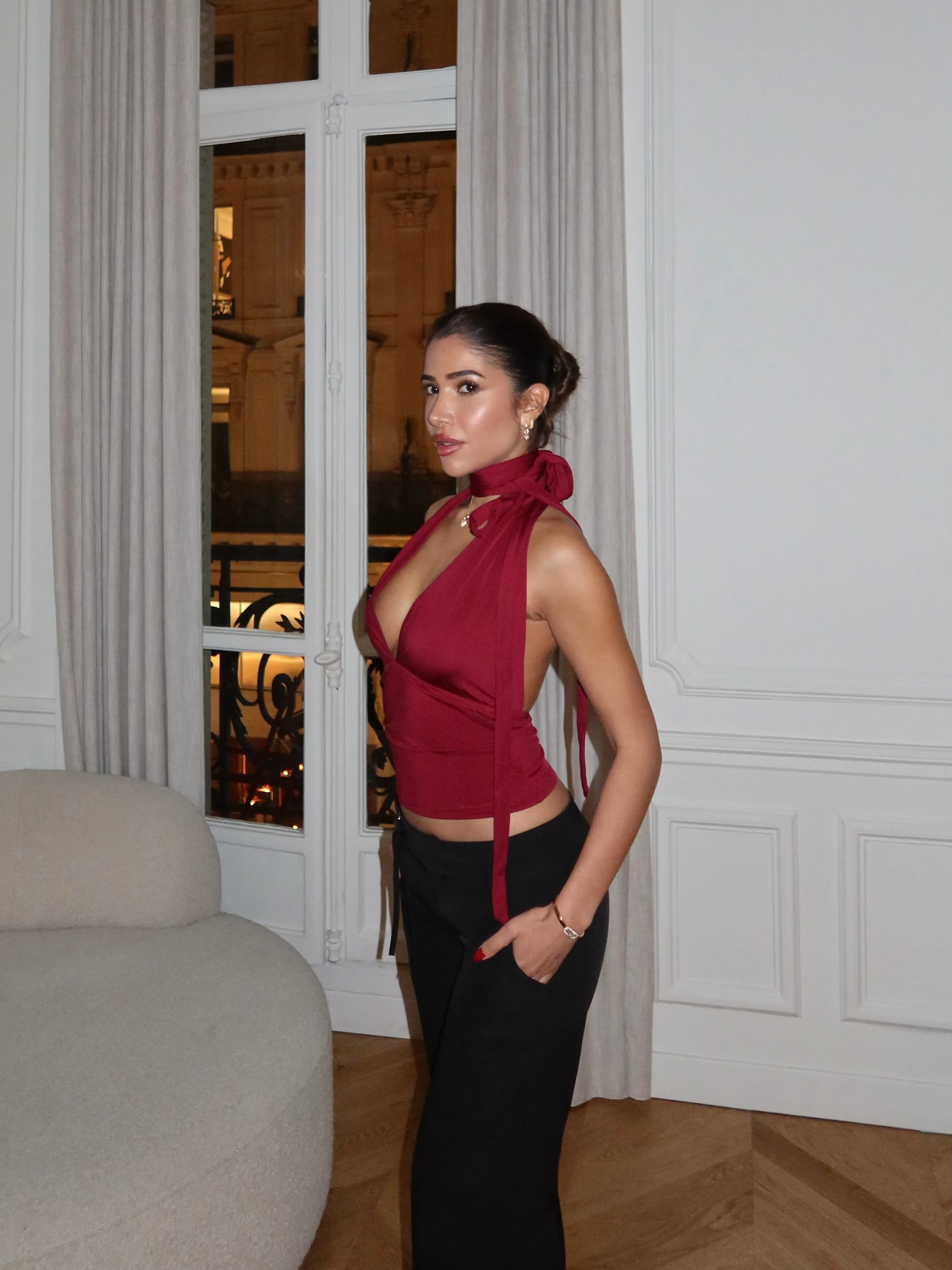 Mila Multi Top – Dark Red - Image 2