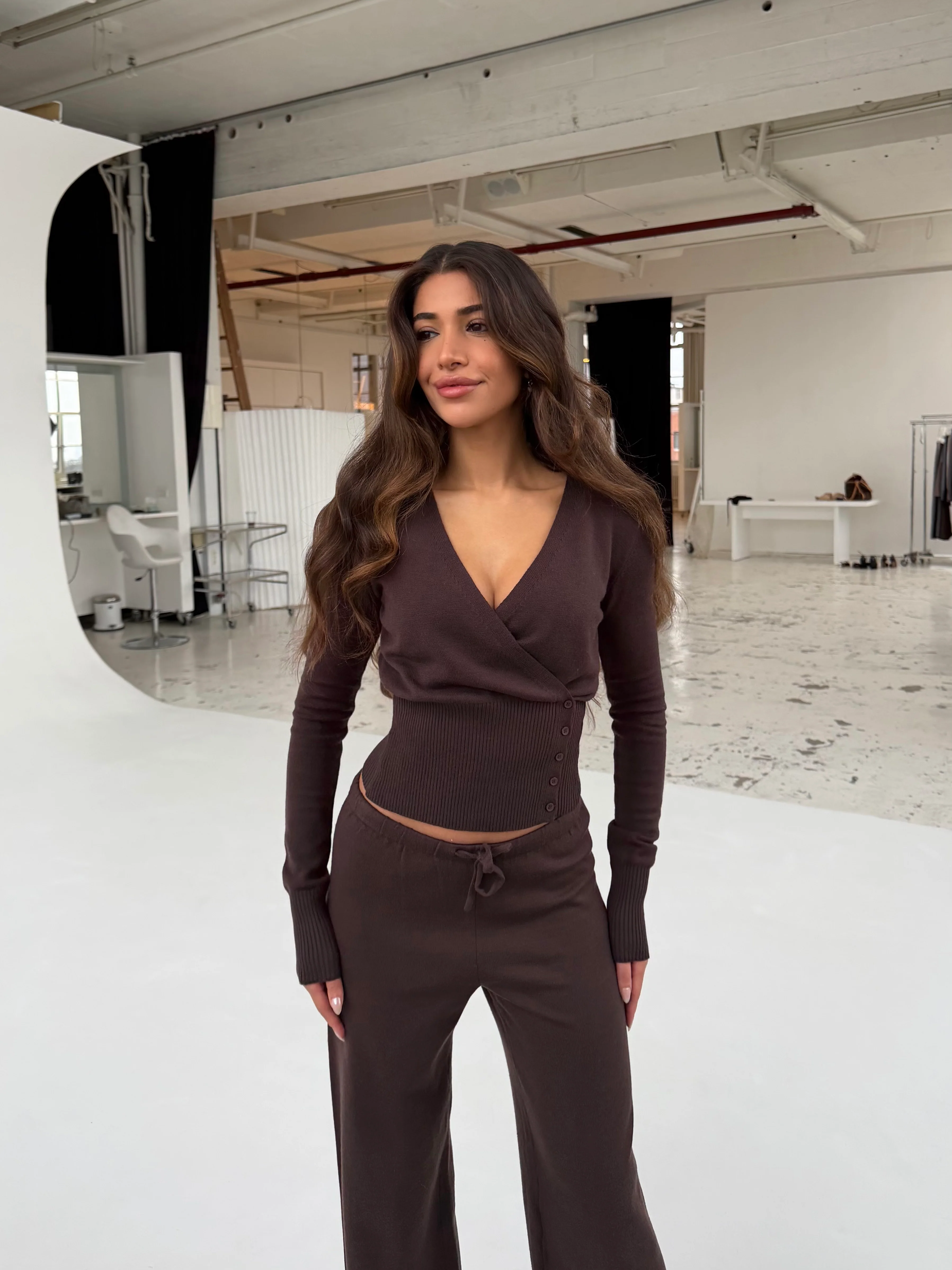 Knit Cardigan - dark brown - Image 3