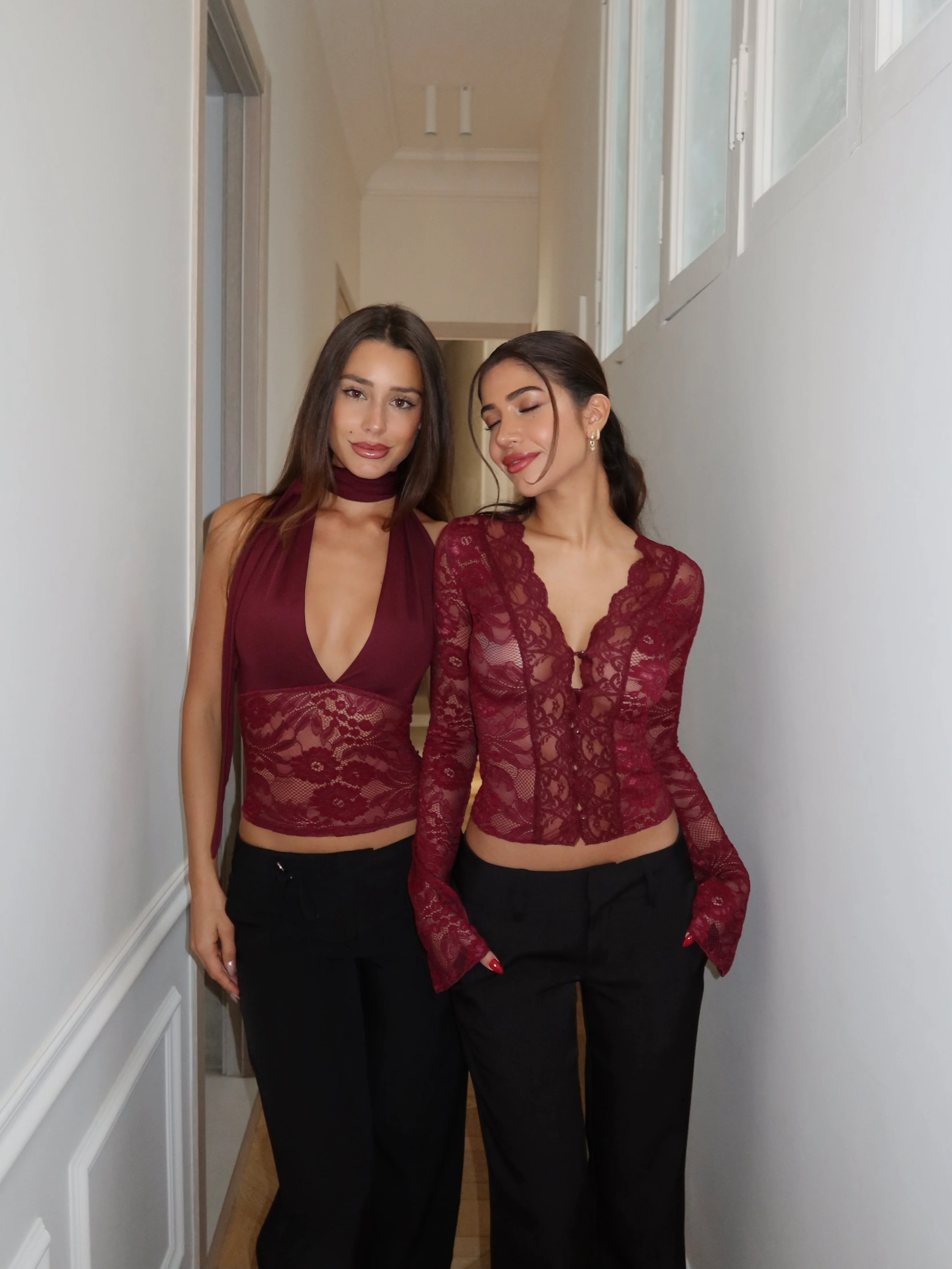 Pretty Luna lace top - Bordeaux - Image 3
