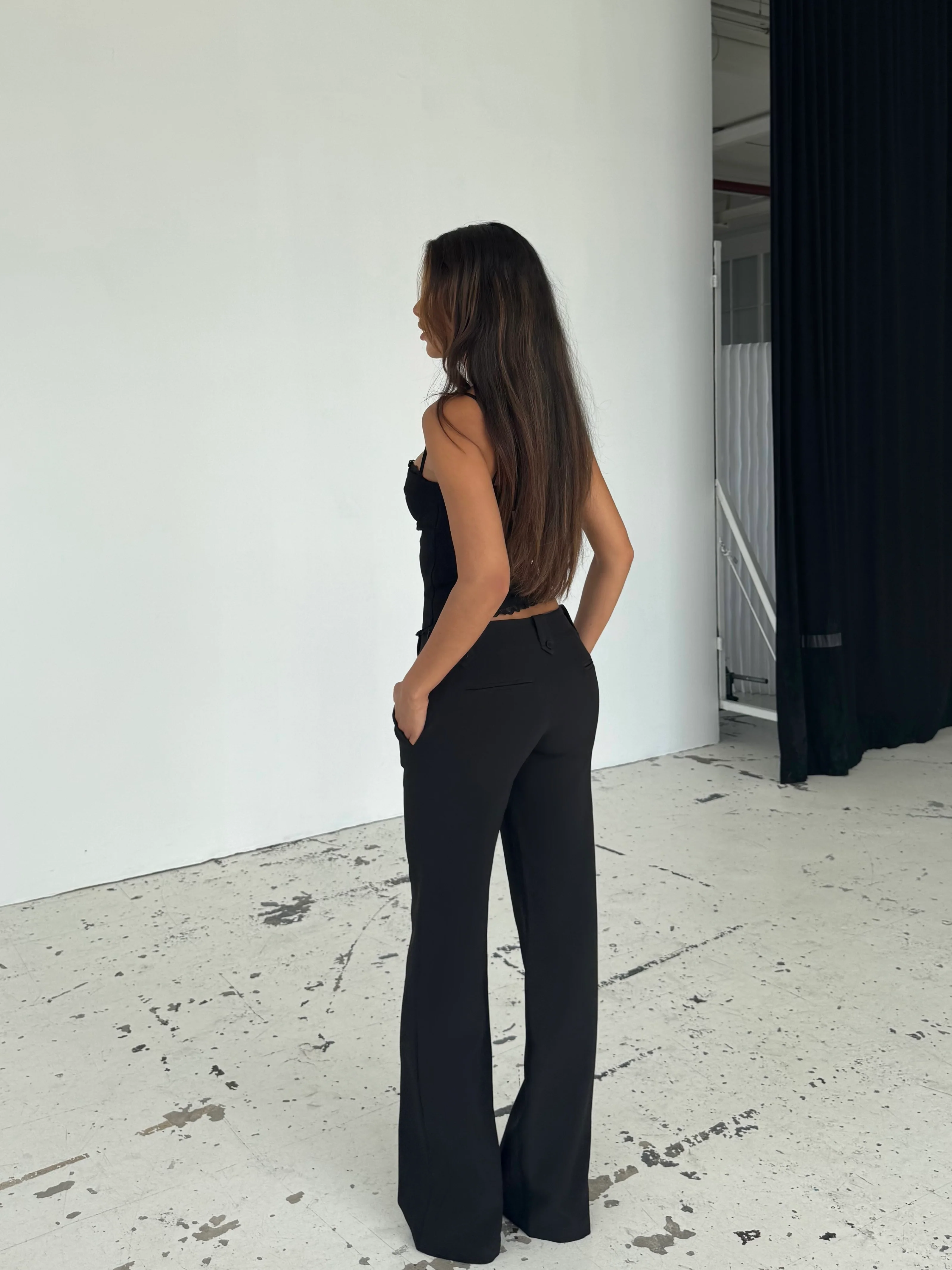 TALL Button low waist pants - black - Image 2