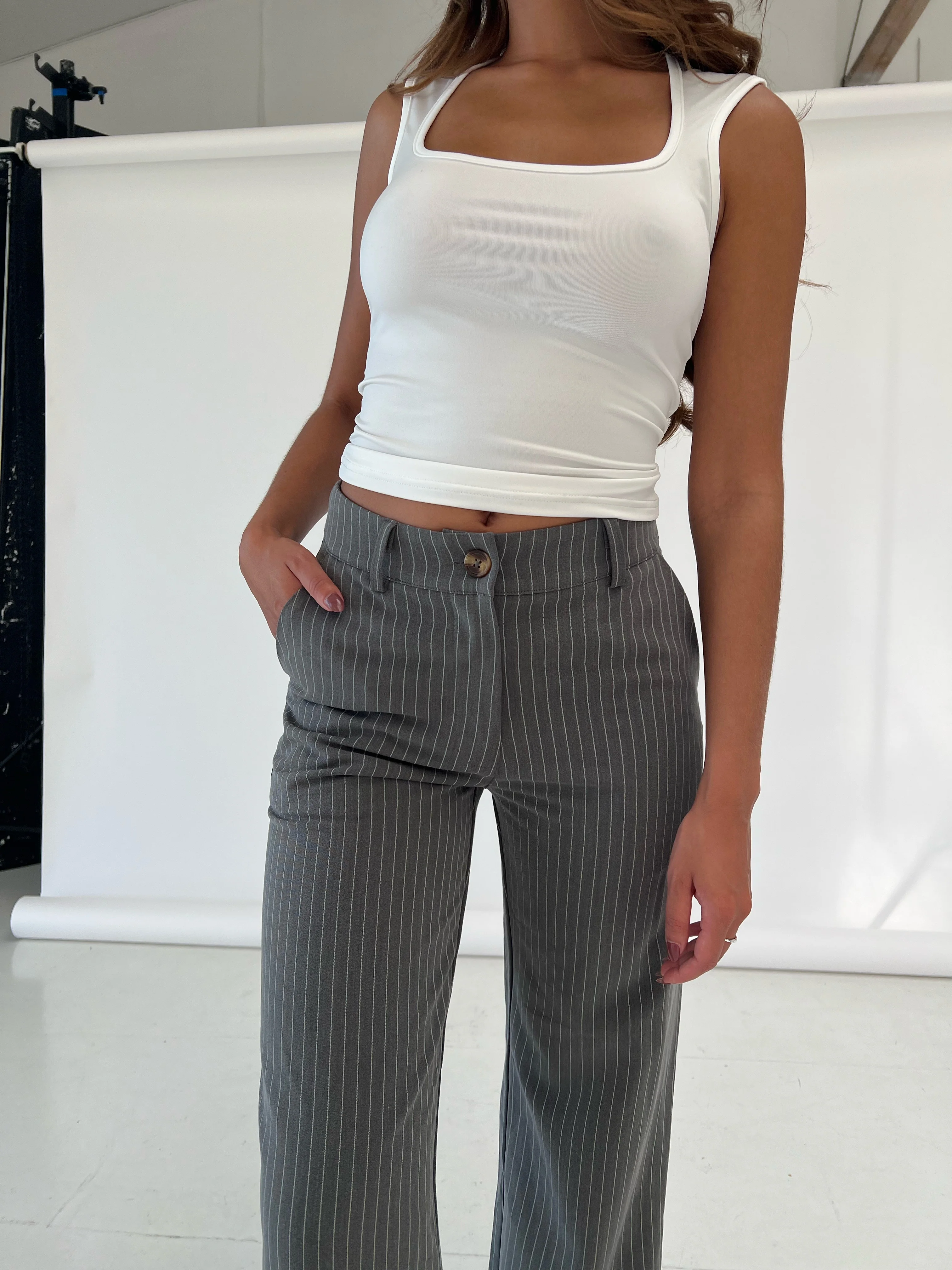 TALL levi pants - gray striped - Image 3