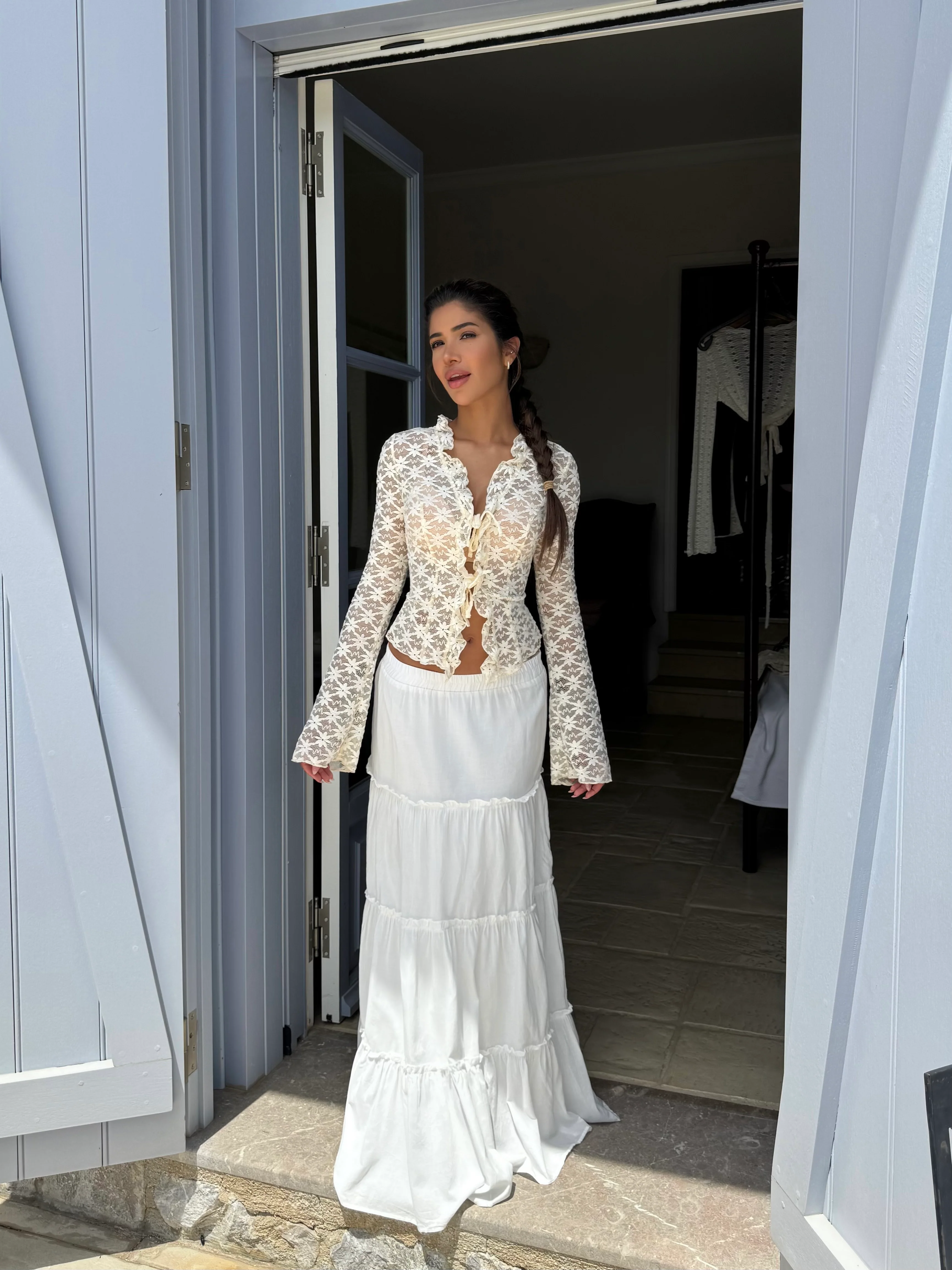 Thalia Trim lace top - cream - Image 2