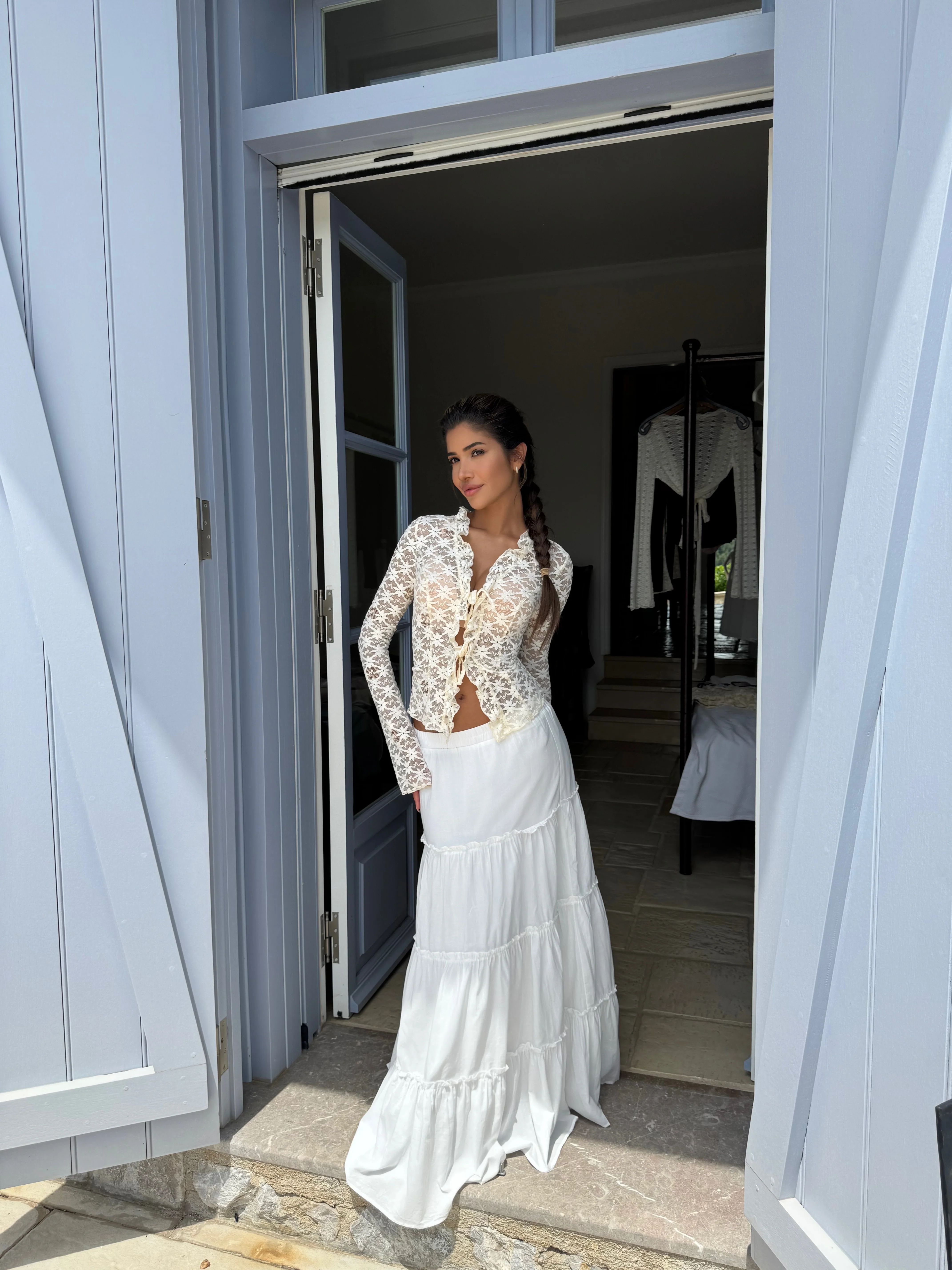 Thalia Trim lace top - cream - Image 3